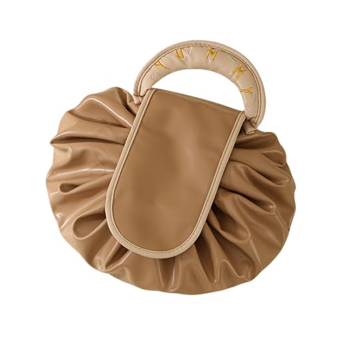 Drawstring Reise Kosmetiktasche - One-Step Organizer Kosmetiktasche Damen Reise, Groß Kapazität Make Up Tasche Mit Cord Tasche Kosmetikbeutel Für Reisen Damen (Braun) von Mafagwre