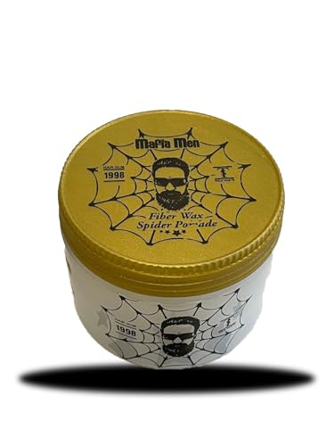Mafia Men Styling Haarwachs–Stark Halt & Natürlicher Glanz, Styling Wachs für Männer, Haarwachs Pomade für Flexiblen Halt, Matt Finish, Für Kurze bis Mittellange Haare, (150ml, Fiber - Spider Pomade) von Mafia Men