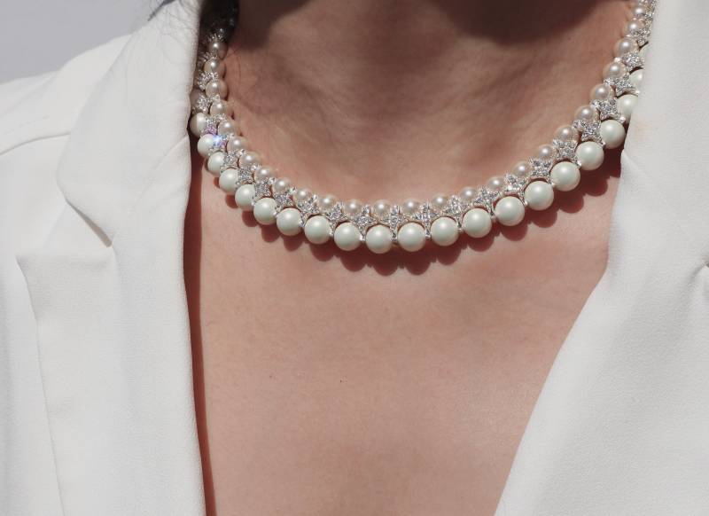 Artificial Pearl Handmade Multiple Cluster Pearl Big Wedding Party Engagement Necklace Rare Find Jewelry Christmas Wedding Gift Office Wear von Mafukoo