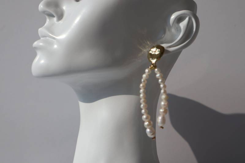 Baroque Style Exaggerated Simple Freshwater Real Pearl Earrings Rare Find Handmade Christmas Wedding Hochzeit Birthday Party Gift Ohrringe von Mafukoo