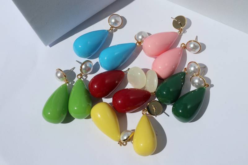 Fashion Summer Multi Colour Water Drop Earrings Rare Find Women Casual New Teardrop Pendant Ins Chic Piercing Wedding Party Christmas Gift von Mafukoo