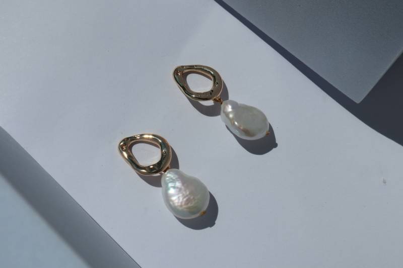 Natural Baroque Pearl Ear Drop Dangle Chunky Irregular Long Hook Climber Cuff Earrings Gift Wedding Christmas Party Gift Rare Fi von Mafukoo