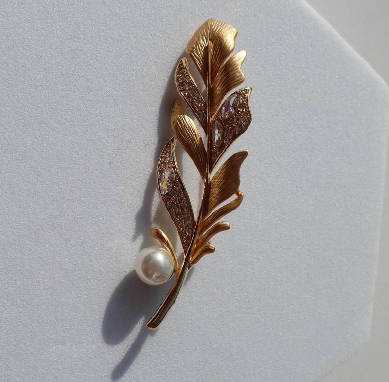 Blattgold Brosche Handgemachte Anstecknadel Aus Legierung von MafukooBrosche