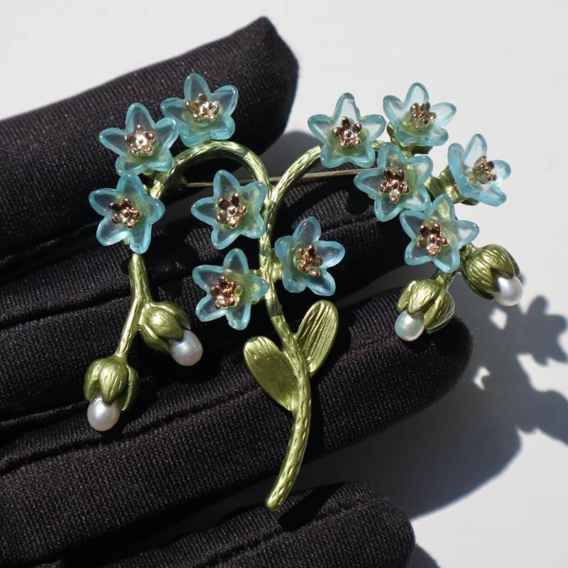 Blaue Blumen Brosche Weihnachtsgeschenk, Unisex Schmuck Geschenk von MafukooBrosche