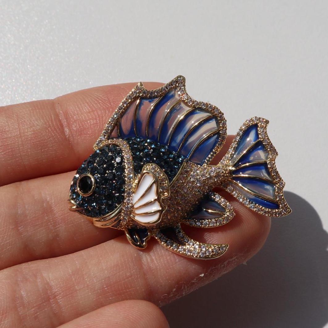Blaue Fisch Brosche Elegante Legierung Unisex Schmuck Geschenk Blaue Fisch Brosche Elegante Legierung Unisex Schmuck Geschenk von MafukooBrosche