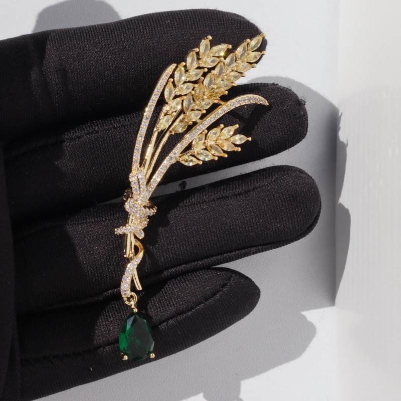 Elegante Weizen Brosche Gelbe Farbe Legierung Party Pin von MafukooBrosche