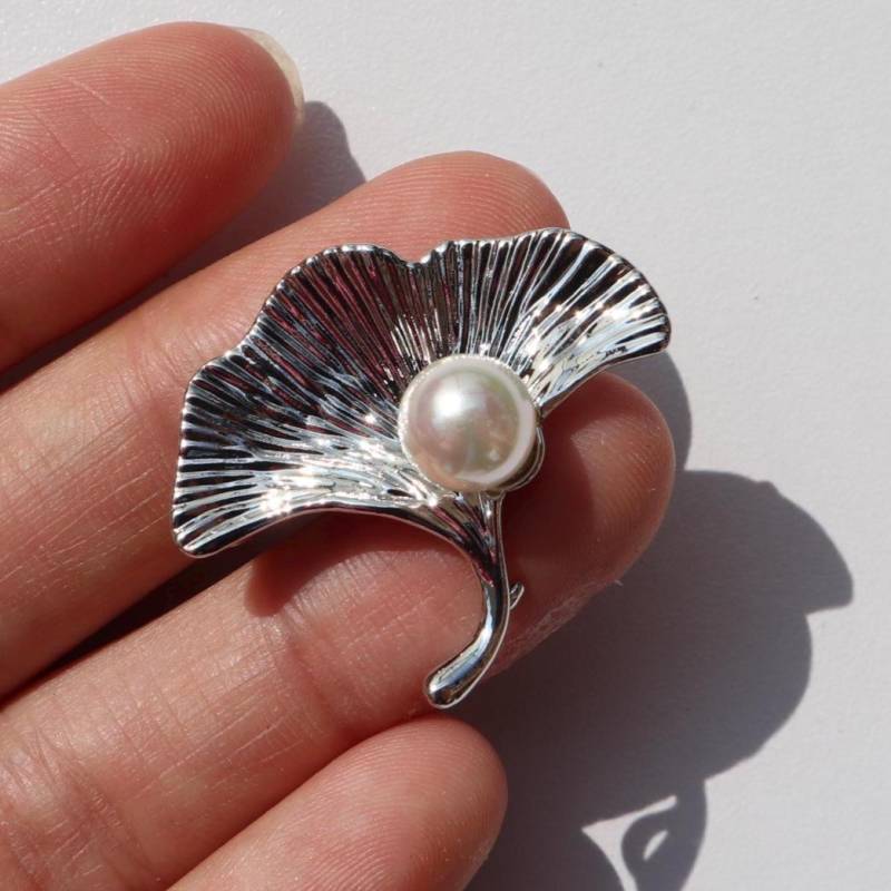 Ginkgo Blatt Brosche Splitterfarbe Kunstperlen Pins Schmuck Geschenk Unisex Weihnachten Geburtstag von MafukooBrosche