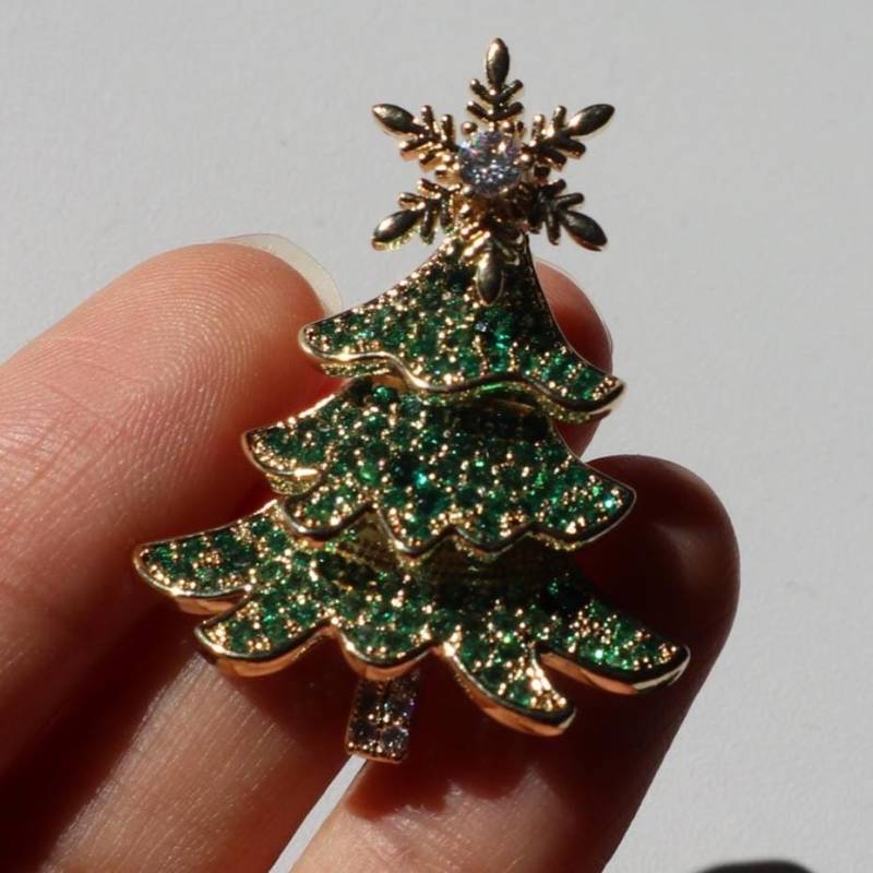 Grüne Tannenbaum-Brosche Elegante Weihnachtsbrosche von MafukooBrosche