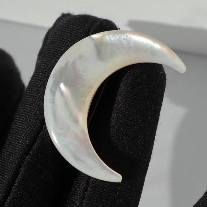Mond Brosche Weiß Silber Farbe Pin Weihnachtsgeschenk von MafukooBrosche
