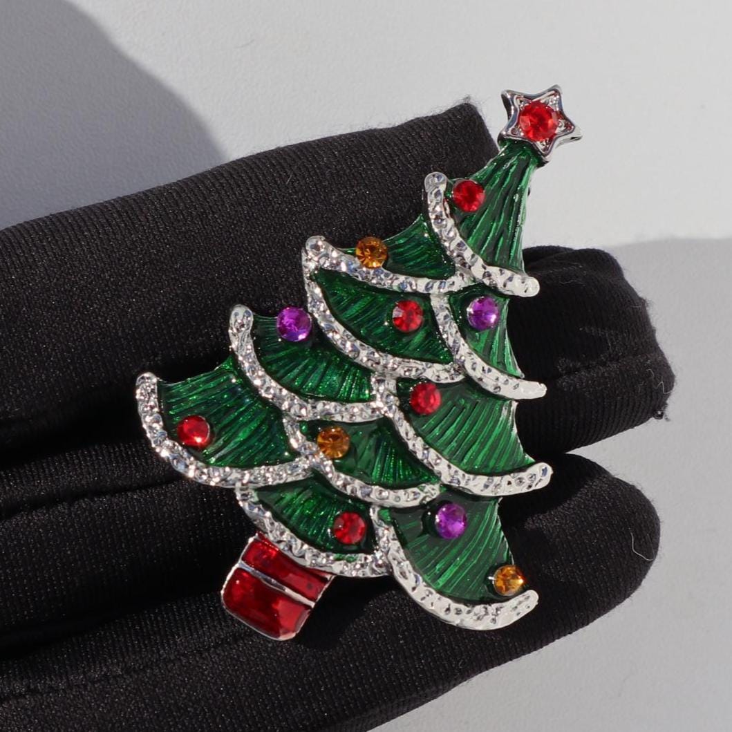 Tannenbaum Brosche Goldfarben Weihnachten Geschenk Anstecknadel von MafukooBrosche