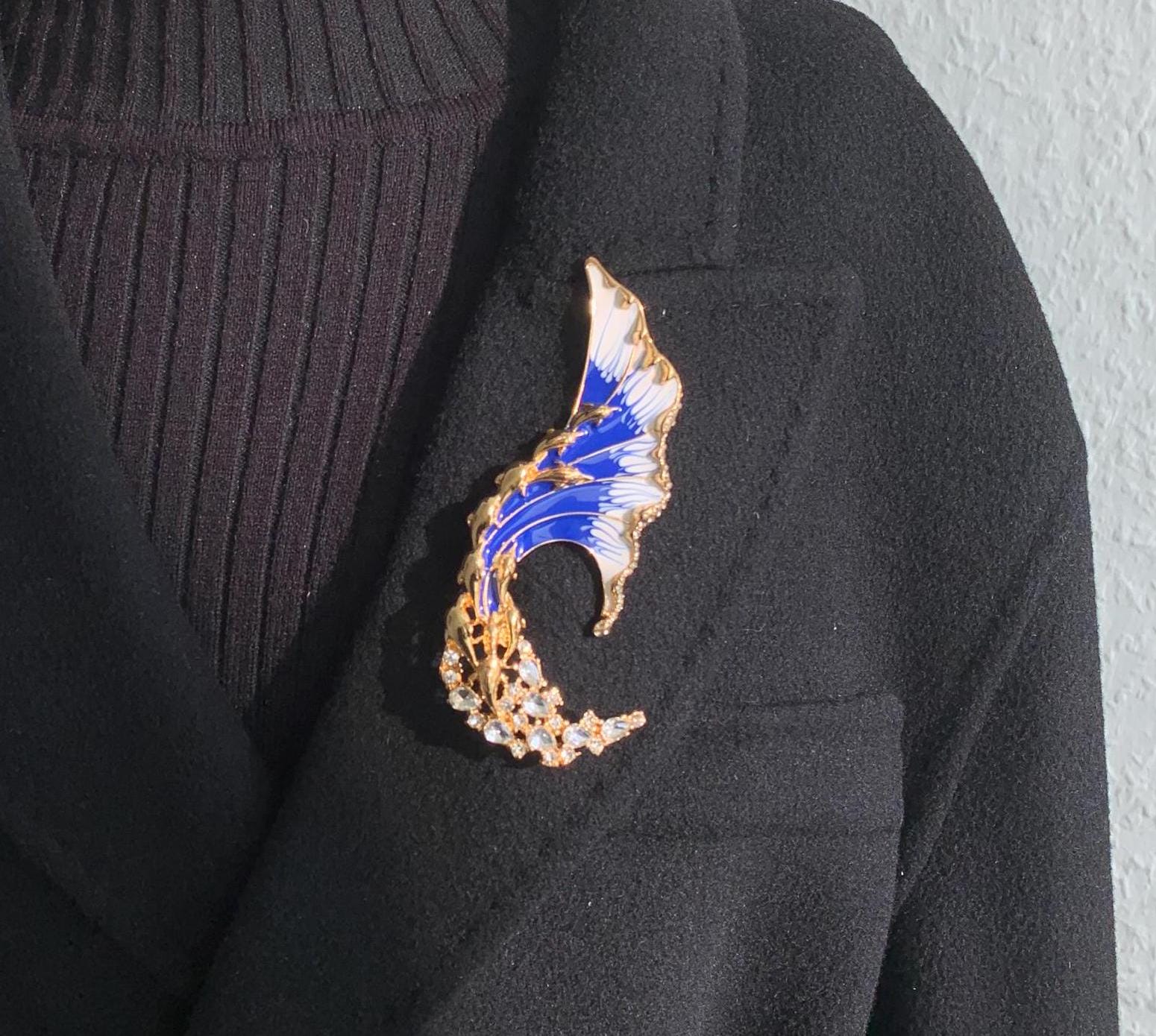 Vintage Style Blue Wave Brosche Retro Legierung Pin Vintage Style Blue Wave Brosche Retro Legierung Pin von MafukooBrosche