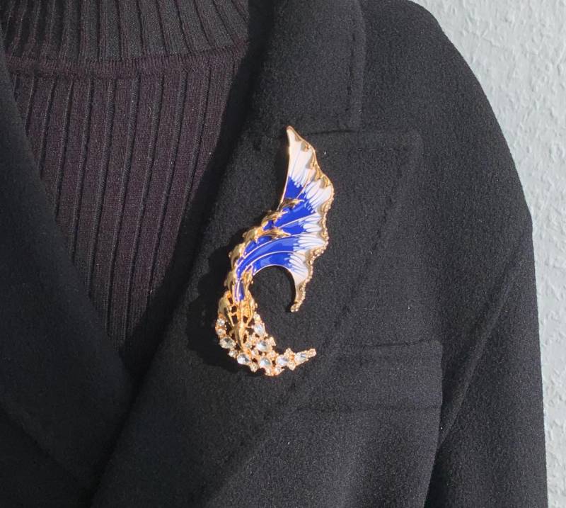 Vintage Style Blue Wave Brosche Retro Legierung Pin Vintage Style Blue Wave Brosche Retro Legierung Pin von MafukooBrosche