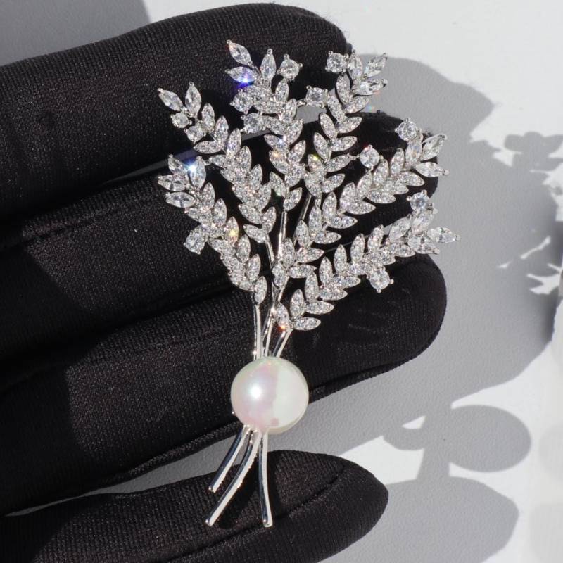 Weizen Brosche Silberfarbe Farbe Alloy Party Pin von MafukooBrosche