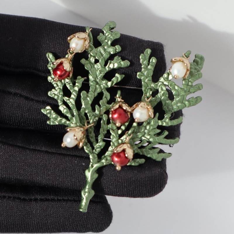 Zweig Blatt Brosche Grün Farbe Pin Weihnachtsgeschenk von MafukooBrosche