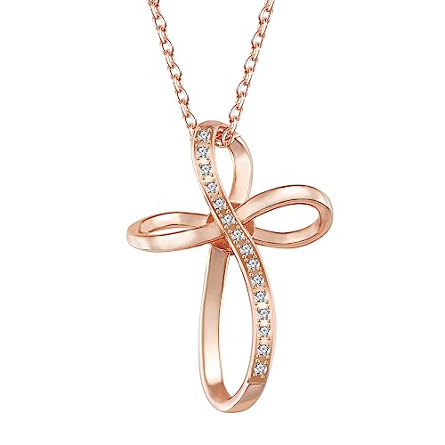 MagCopper S925 Sterling Silber Anhänger Damen Schlüsselbeinkette, Halskette Geschenk für Mutter (Rose Gold) von MagCopper