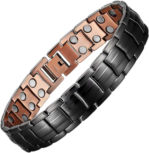 MagEnergy Magnetische Kupfer Armband für Männer, 99,99%Pure Copper Magnetische Therapie Armband mit Ultra Strength Magneten, 9.0''Adjustable Armband mit Sizing Tool Schmuck Geschenk von MagEnergy