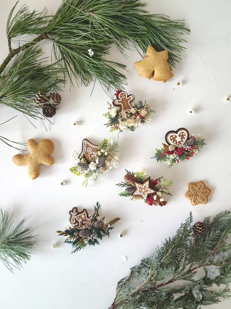 Lebkuchen Brosche Weihnachtsbrosche Mit Winter Für Mäntelchen Handgemachter Schmuck Weihnachtsgeschenk Design Vintage von MagaelaAccessories
