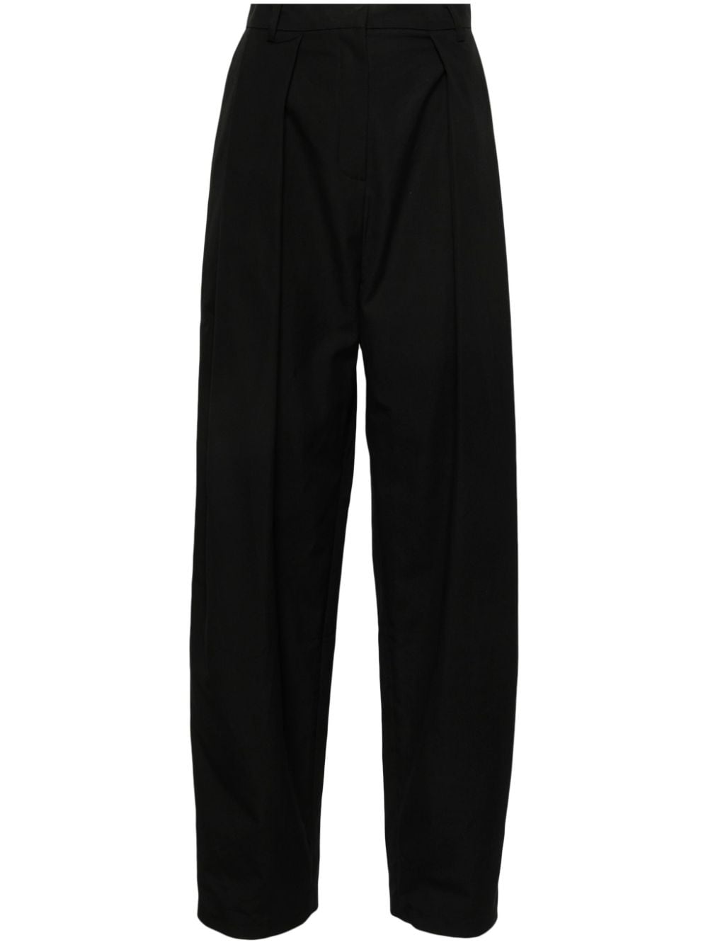 Magda Butrym pleat-detail cotton trousers - Schwarz von Magda Butrym