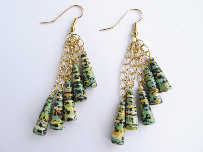 Cone Papier Perle Ohrringe von MagdaCrafts