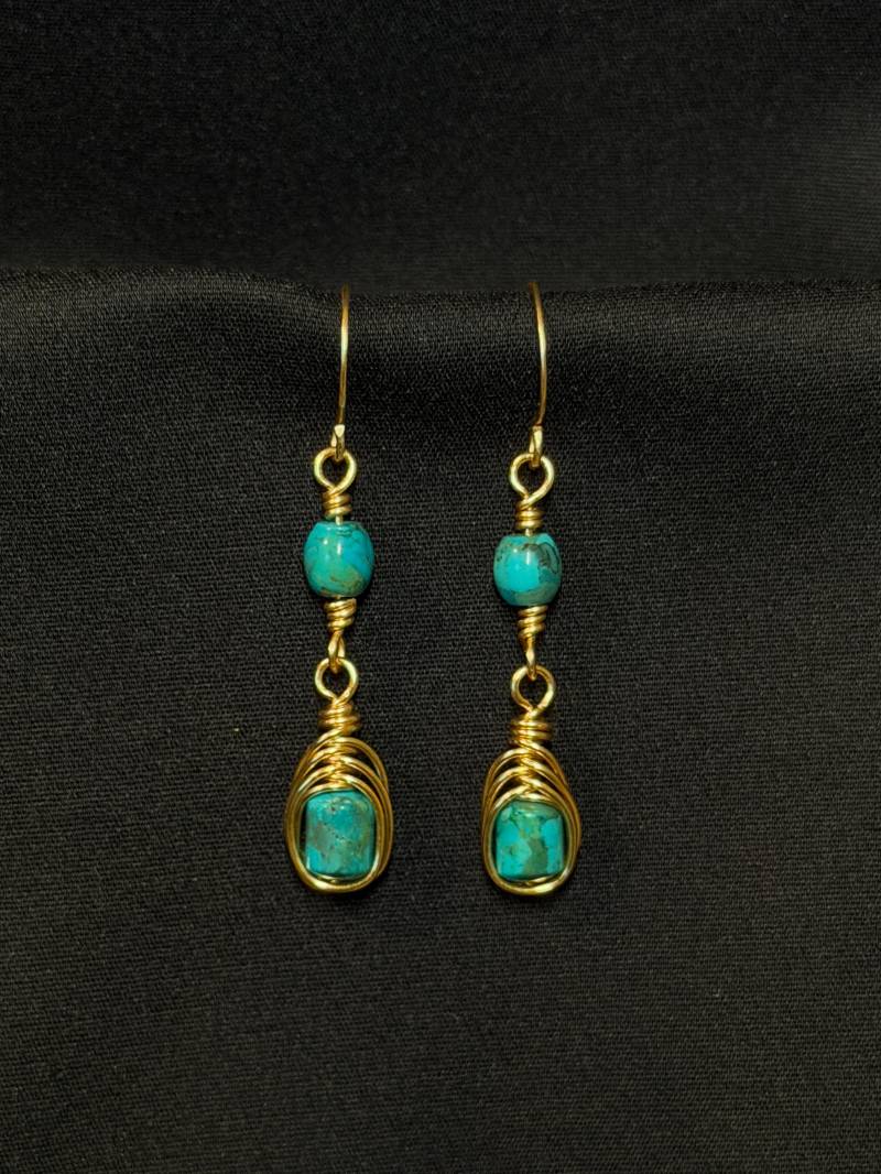 Atherio Türkis - Handgemachte Ohrringe Mit Natürlichem von MagdalenasManufaktur