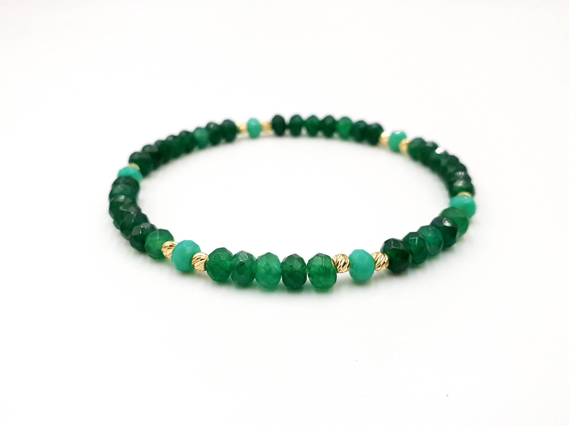 14K Gelbgold Armband/ /Natursteine Jade/Pure Gold Schmuck/Gold Armbänder Für Herren Und Frauen/Armband Mit Goldperlen von MagdyssJewellery