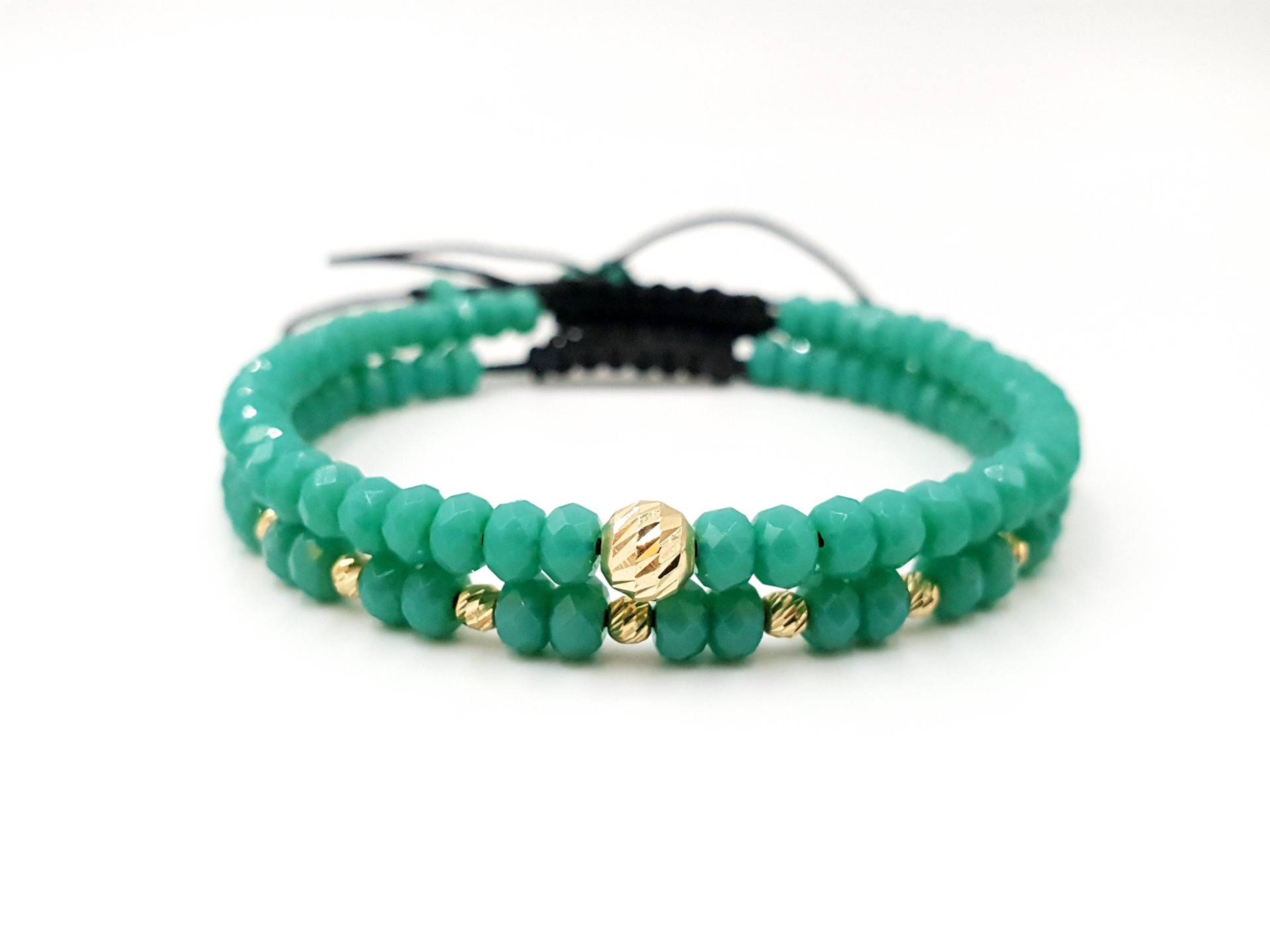 Set 2 Armbänder/14K Gelb Reines Gold Armband/Natursteine Jade Armband/Reines Schmuck/Gold Armbänder/Geschenk Für Männer Und Frauen von MagdyssJewellery