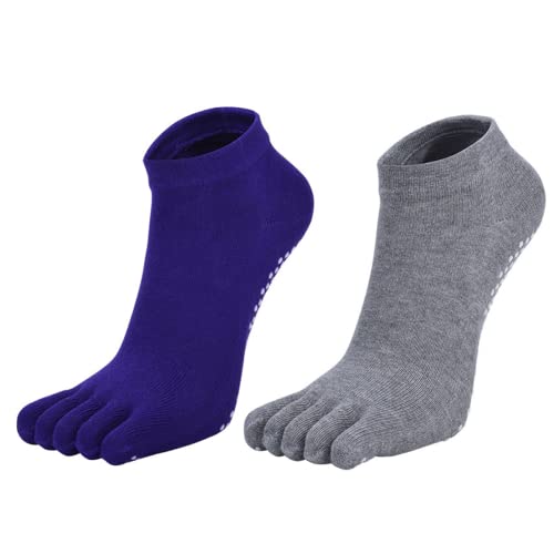 MageJoy Yoga Socken 2 Paar Pilates-Socken für Damen rutschfeste Baumwolle Sportsocken Antirutsch für Yoga Pilates Ballett Stange Fitness Tanz 35-40 von MageJoy