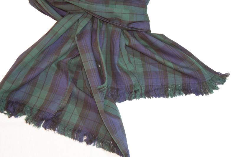 Herren Grün Schwarz Uhr Tartan Schal Handgemacht 100% Baumwolle Große Größe von MagfilianA