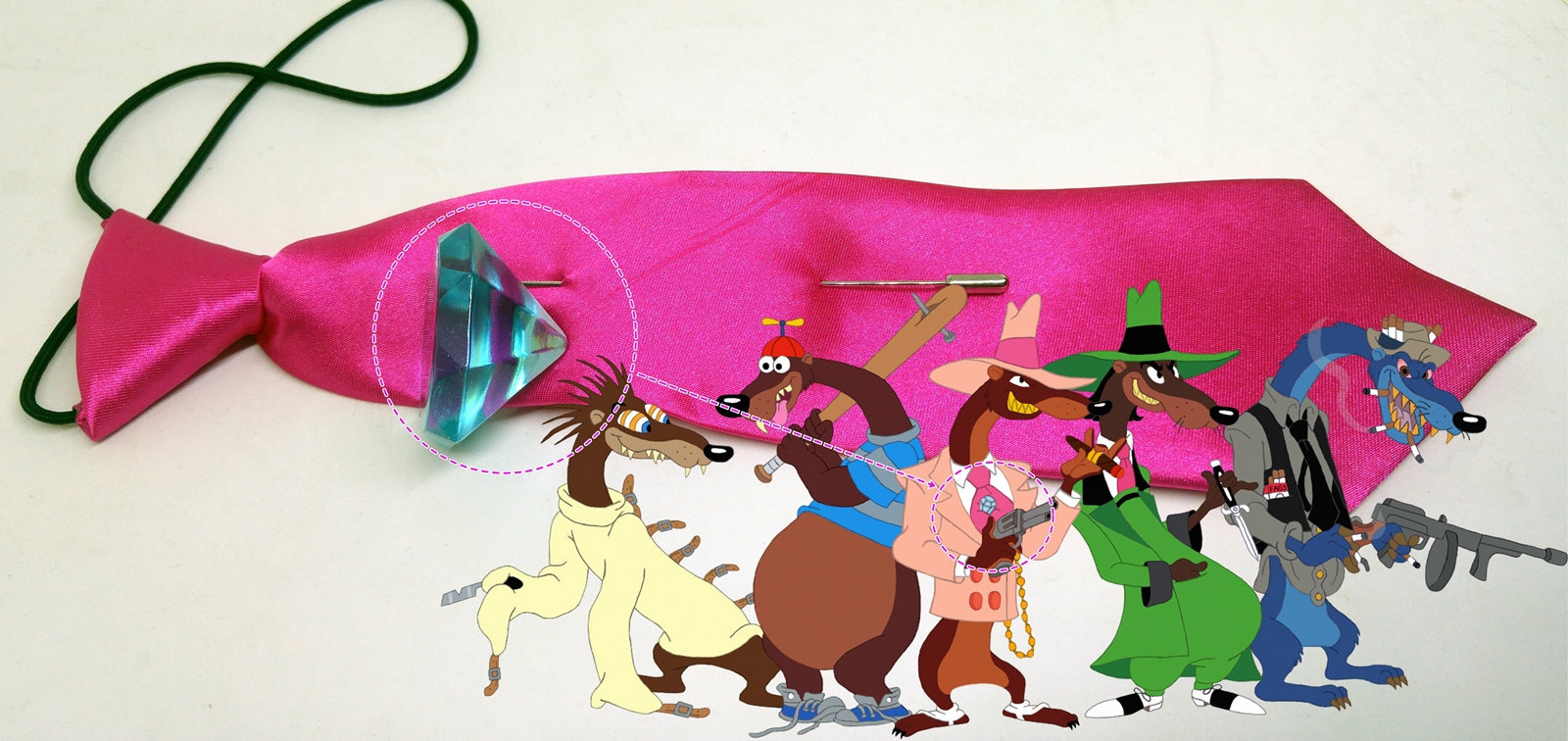 Krawattenklammer, Anstecknadel, Cartoon, Harzdiamant, Cosplay-Accessoire, Wiesel, „Falsches Spiel Mit Roger Rabbit?" - Auf Bestellung Gefertigt von MaggieHandmadeBijoux