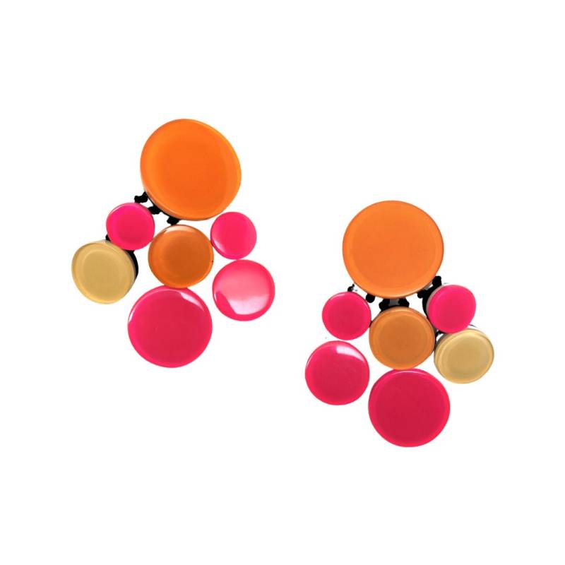Atemberaubende Designer Gerda Lynggaard-Monies Mehrfarbige Acryl Statement Ohrringe von MaggieKarajianDesign