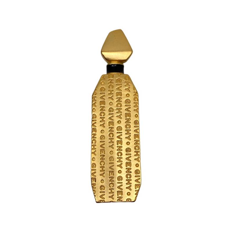 Seltene Vintage Givenchy Logo Flasche Vergoldet Mit Schwarzer Emaille Brosche Anstecknadel von MaggieKarajianDesign