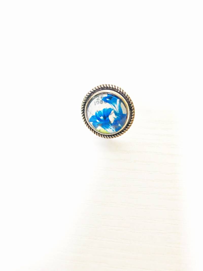 Blaue Blumen Antiken Silberring Blaue Blumen Antiken Silberring von MaggieMayed
