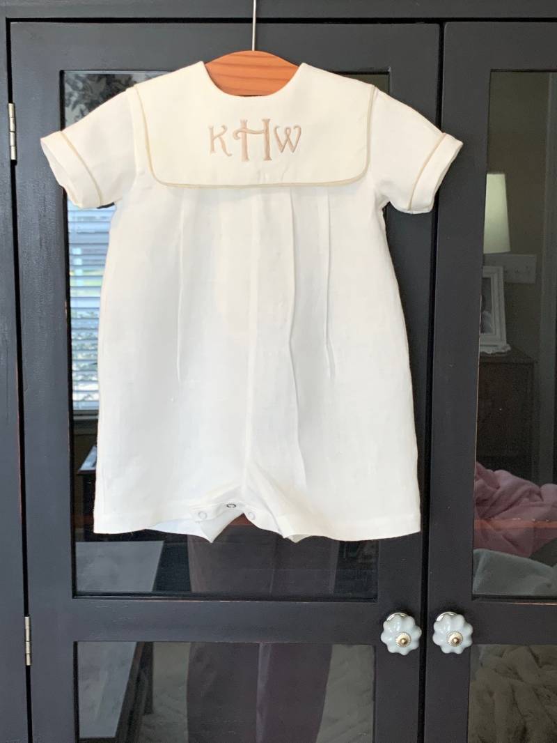 Benutzerdefinierte Leinen Strampler von MaggieRaesBoutique