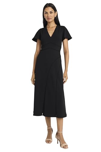 Maggy London Damen Elegant Midi with Flutter Sleeves-V-Neck A-line Silhouette-Versatile Cocktail Dress Lässiges Business-Kleid, Schwarz, 52 Mehr von Maggy London