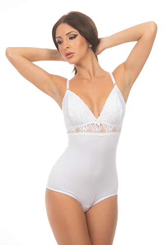 Magi Body ohne Bügel mit transparenter Spitze Oben (Large, Weiß) von Magi