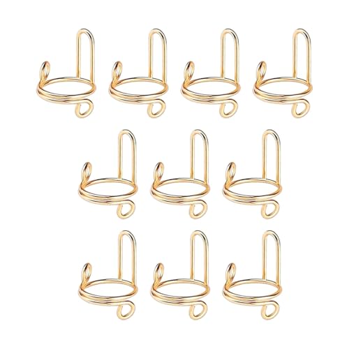 MagiDeal 10-teiliges Set mit Fingernagelringen, Halal-Nagelringe, läuft nicht an, Größe verstellbar, wiederverwendbare Nagelringe für Mädchen für Acrylnägel, Gold von MagiDeal