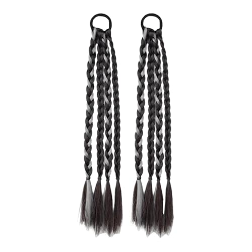 MagiDeal 2 Stück Braids Extension Haarverlängerung Vielseitig Bequem Weich Geflochtene Haarteile DIY für Styling Festival Mädchen Frauen, Grau von MagiDeal