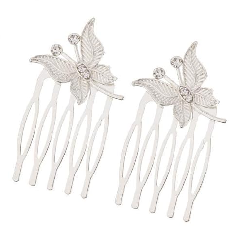 MagiDeal 2x Auffällig Brautkamm Haarnadeln Haargesteck Kopfschmuck Haar Dekoration, für Alle Damen Zum Verlobung Party Und Alltagslebensleben von MagiDeal