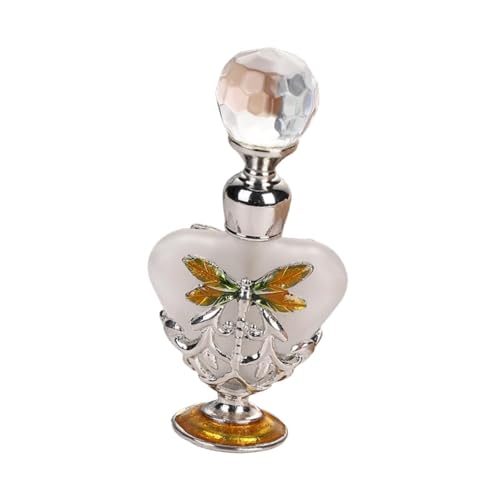 MagiDeal Dekorative Parfümflasche, Glasfläschchen, Geschenk für Frauen und Mädchen, nachfüllbare Parfümflasche aus Glas, Aufbewahrungsflaschen für ätherische, Gelb von MagiDeal