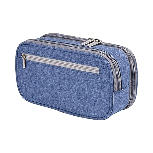 MagiDeal Federmäppchen, Stifte-Organizer, Halter, multifunktionale Make-up-Taschen, tragbare Kosmetiktasche, wasserdichte Schreibwarenbox für Mädchen, Jungen, Blau von MagiDeal