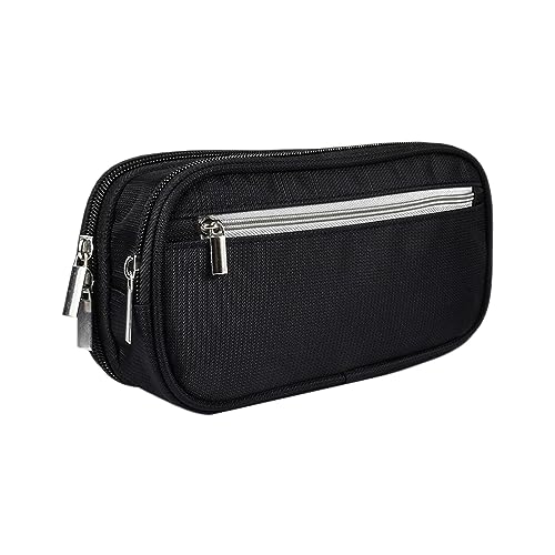 MagiDeal Federmäppchen, Stifte-Organizer, Halter, multifunktionale Make-up-Taschen, tragbare Kosmetiktasche, wasserdichte Schreibwarenbox für Mädchen, Jungen, Schwarz von MagiDeal