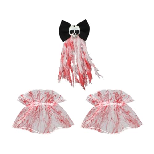 MagiDeal Halloween-Haarschleifen-Clip, Foto-Requisite mit Handgelenksmanschetten, gruselige Requisite, neuartiges Haar-Accessoire für Auftritte, Maskeraden, von MagiDeal