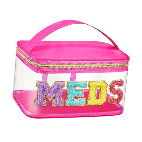 MagiDeal Kosmetiktasche, Chenille-Buchstabe, transparente Make-up-Tasche, transparente Make-up-Organizer-Tasche für Geschäftsreisen, Büro, Sportveranstaltungen, Rose von MagiDeal