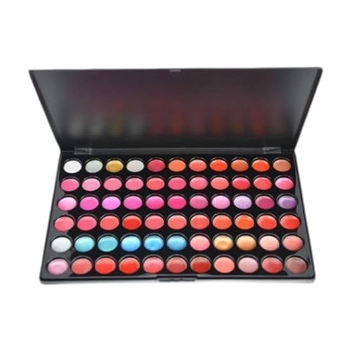 MagiDeal Lippenstiftplatte in 66 Farben, Make-up-Set-Palette, Kosmetik zum Verschönern, Lipgloss-Creme-Palette, matter Lippenstift für Tanzparty-Mädchen von MagiDeal