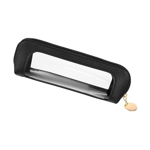 MagiDeal Make-up-Pinseltasche, Make-up-Aufbewahrung für Damen, Reisezubehör, wasserdicht, mit Reißverschluss, transparent, tragbar, Kulturbeutel, Schwarz von MagiDeal