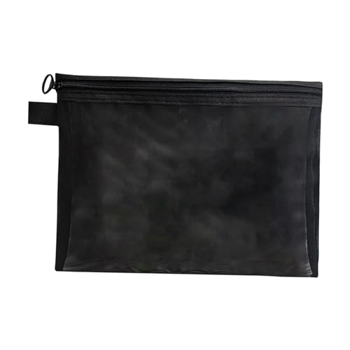 MagiDeal Netz-Make-up-Tasche, transparente Reißverschlusstasche, Reise-Kosmetik- und Toilettenartikel-Organizer-Taschen für Frauen, Schwarz L von MagiDeal