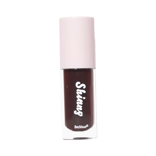 MagiDeal Oil Lip Tools High Shine Lips Flüssiger Lippenstift, glänzend, Lip Plumping Lip Oli, feuchtigkeitsspendende Lippenöle für Mädchen und Frauen, Schwarzer Zucker von MagiDeal