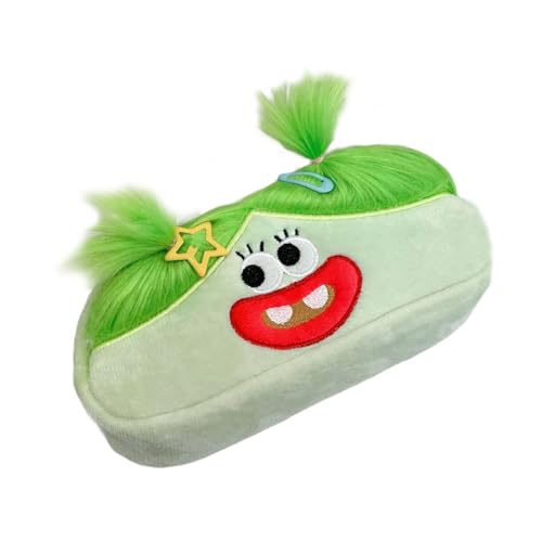 MagiDeal Plüsch Bleistiftkoffer Make -up -Beutel große Kapazität Cartoon Stationery Organizer Stiftbeutel Schreibweichung für Kinder Kinder Mädchen, GrÜn von MagiDeal