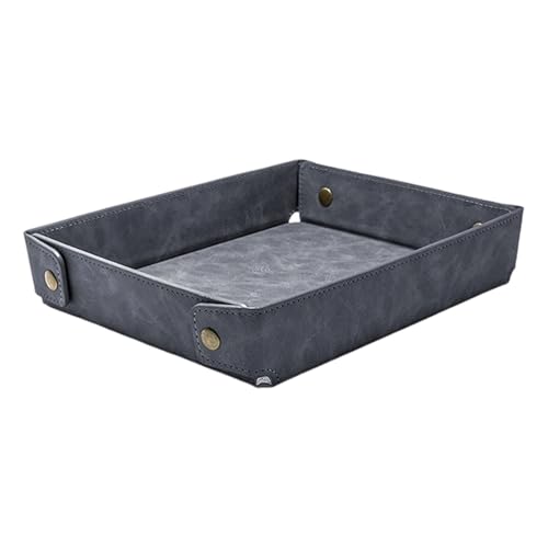 MagiDeal Valet Tray Schlüsselaufbewahrungsplatte Faltbares Display Catchall Tray Nachttisch Organizer für Halsketten Haar-Accessoires Arbeitsplatte, Grau Blau von MagiDeal
