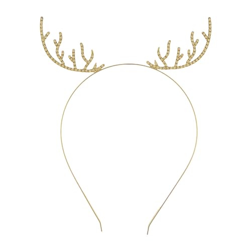 MagiDeal Weihnachten Stirnband Weihnachten Strass Stirnbänder Kopfbedeckung Kostüm Zubehör Haarband Haarreifen für dekorative Erwachsene Kinder, Golden von MagiDeal